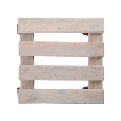 Carro Porta Macetas Madera Cuadrado Blanco